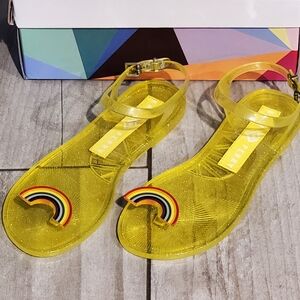 Sperry Yellow Sandals with Rainbow Accent